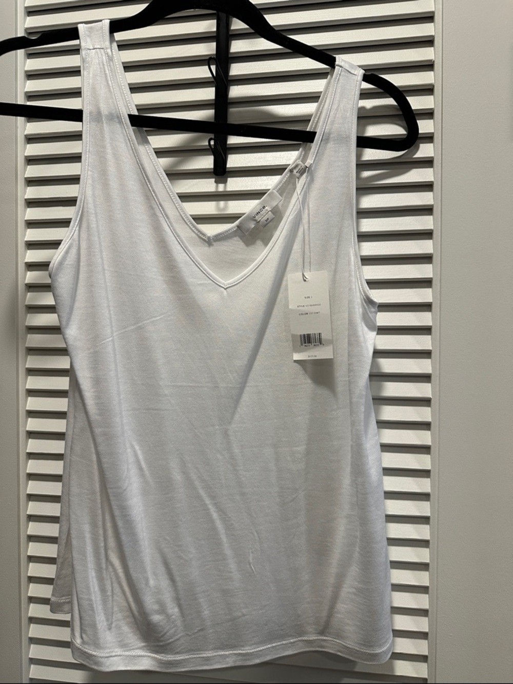 Vince White V-Neck Tank Top